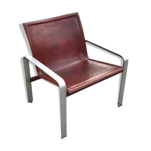 Fauteuil cuir et aluminium