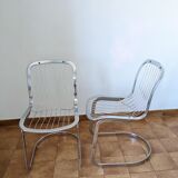 4 chaises 1970 chrome Cidue