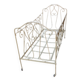 Magnificent bench/antique wrought iron bed.