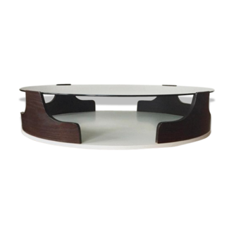Table Basse Ere Spatiale en Verre, 1970s