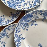 12 small flat plates "Campanule" Saint Amand and Hamage