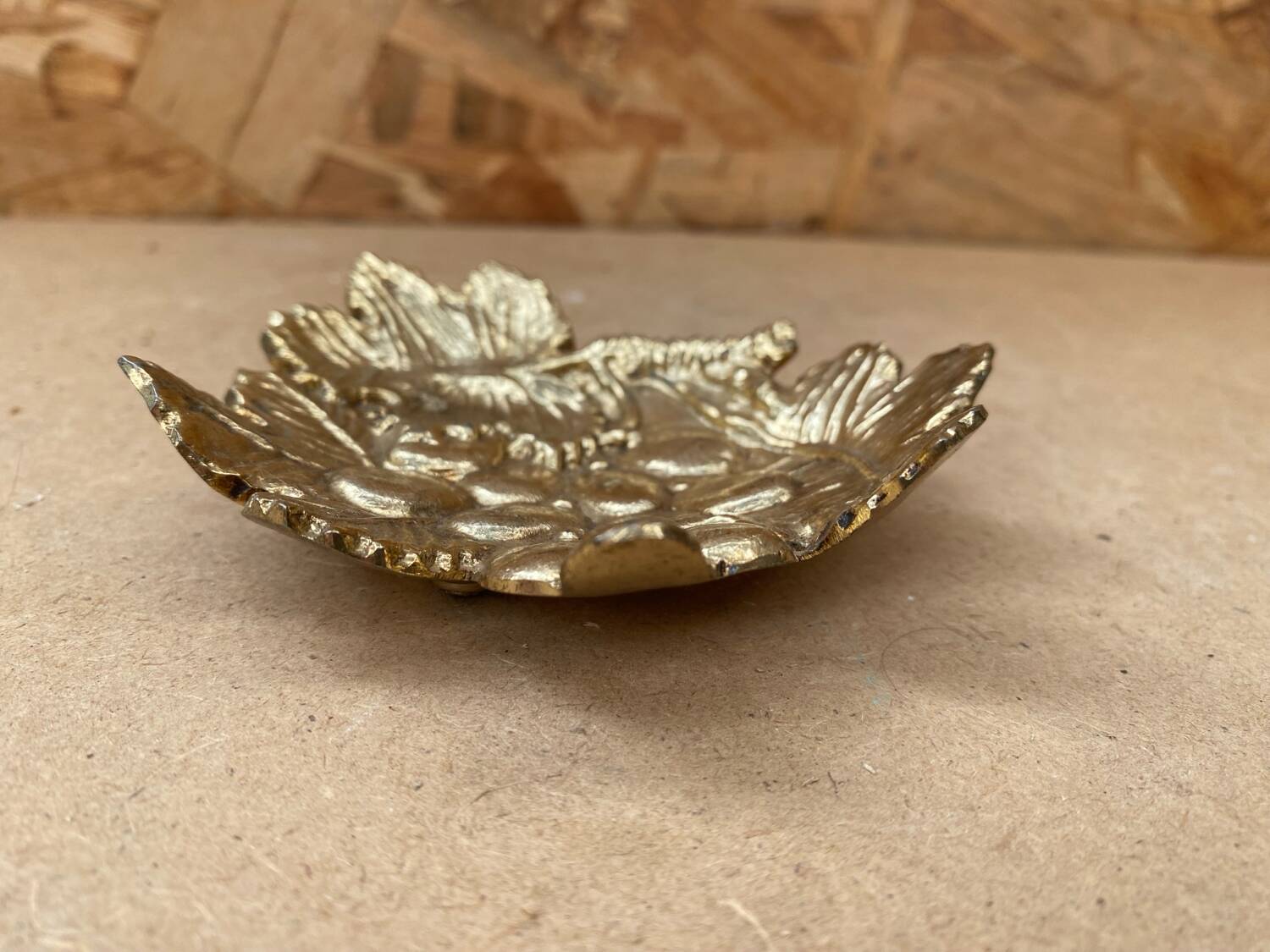 Old vintage grape cluster shaped gold metal pocket tray