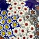 Millefiori Murano parchment paperweight signed