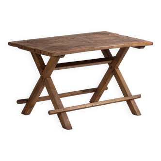 Ancienne table de salle à manger en X (c.1920) #16