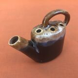 Années 1950  Vase / Pique fleurs forme arrosoir Grès flammé