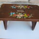 Wooden bench step foot with painted decoration