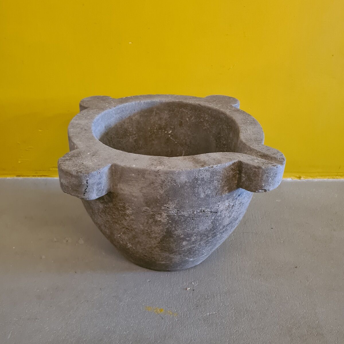 Antique Blue Stone Mortar, from the 19th century.