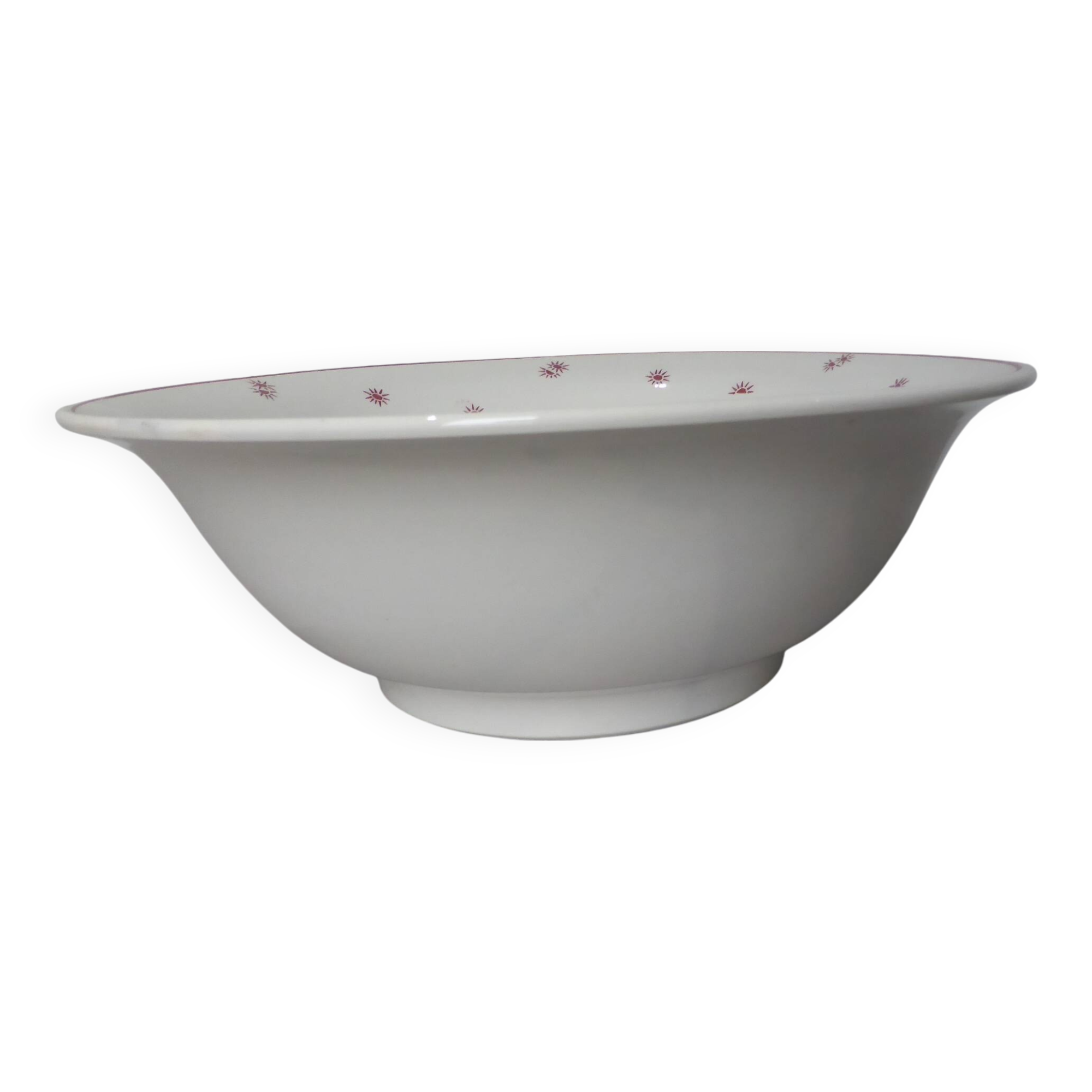 Vintage salad bowl on pedestal Digoin Sarreguemines model Andree
