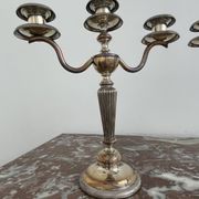 Candlesticks, silver-plated metal, Maison Christofle, pair of candelabras, 3 lights