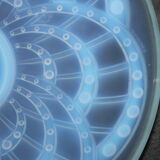 1930s opalescent glass art deco cut. Signed J Landier