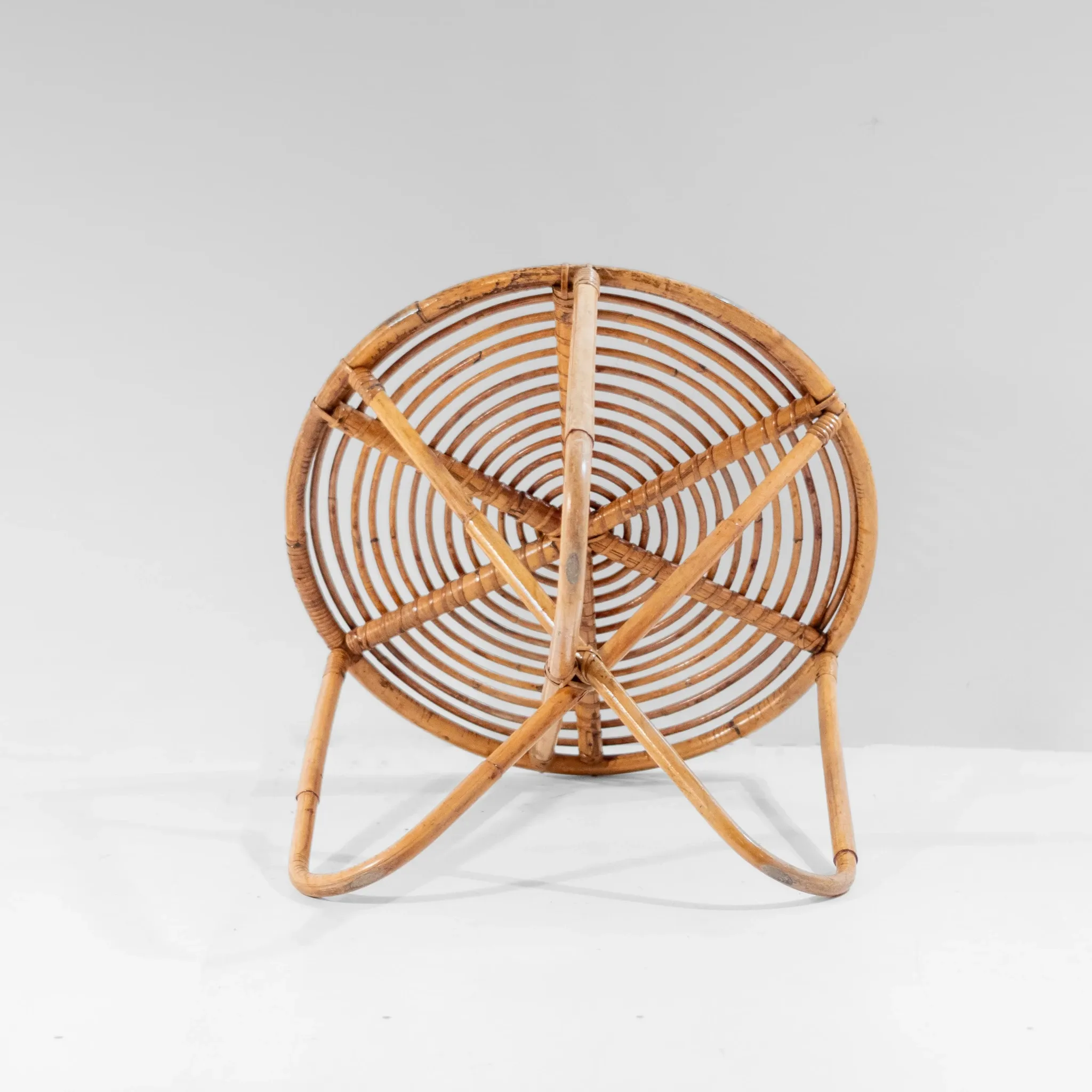 Vintage Scultpural Bamboo Coffee Table in the style of Tito Agnoli, Italy 1