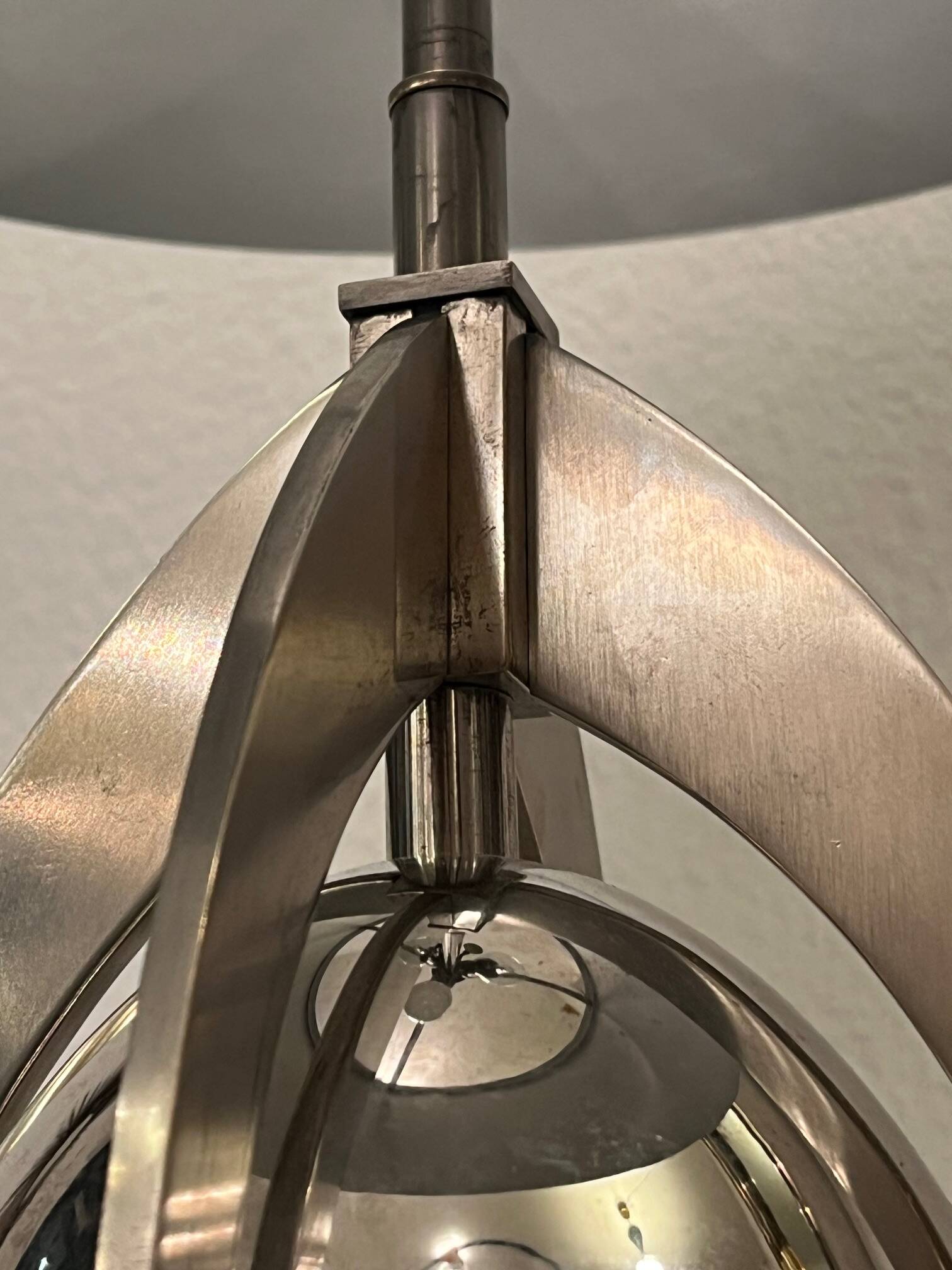 Pair of Ogive lamps in stainless steel by Maison Charles Paris 1970
