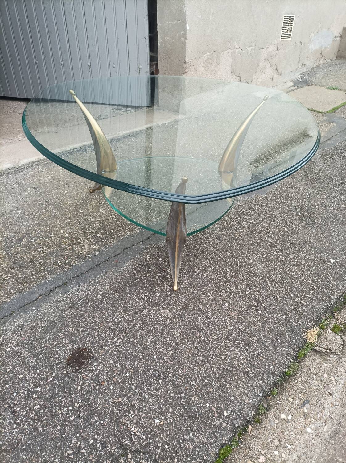 Bronze and glass coffee table