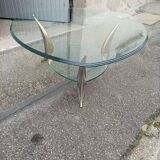 Table basse bronze et verre