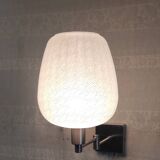 Wall lamp - reading light in chromed metal and opaline globe - 20th century