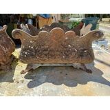 2 cast iron planters from 1900 from Charleville-Mézières, rockery style