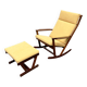 Mid-century Danish rocking chair set with footrest by Poul Volther for Frem Røjle, 1960s.