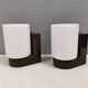 A set of vintage Wall Lamps in ABS Plastic and White Glass, Finland 1980s