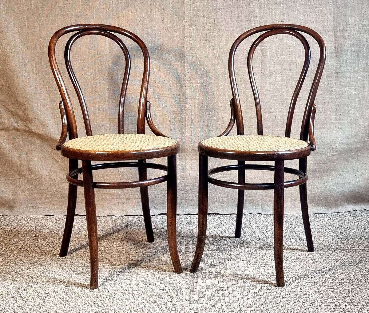 Pair of chairs bistrot Fischel n°18 of 1900 ca