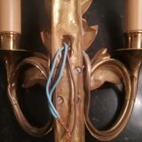 Pair of Louis XVI style sconces in gilded bronze