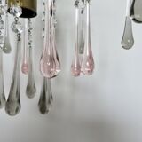 Crystal chandelier "water drop" in Murano glass, Italy