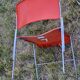 Pair of chairs by David Rowland, US Design, 1976, red metal and chrome
