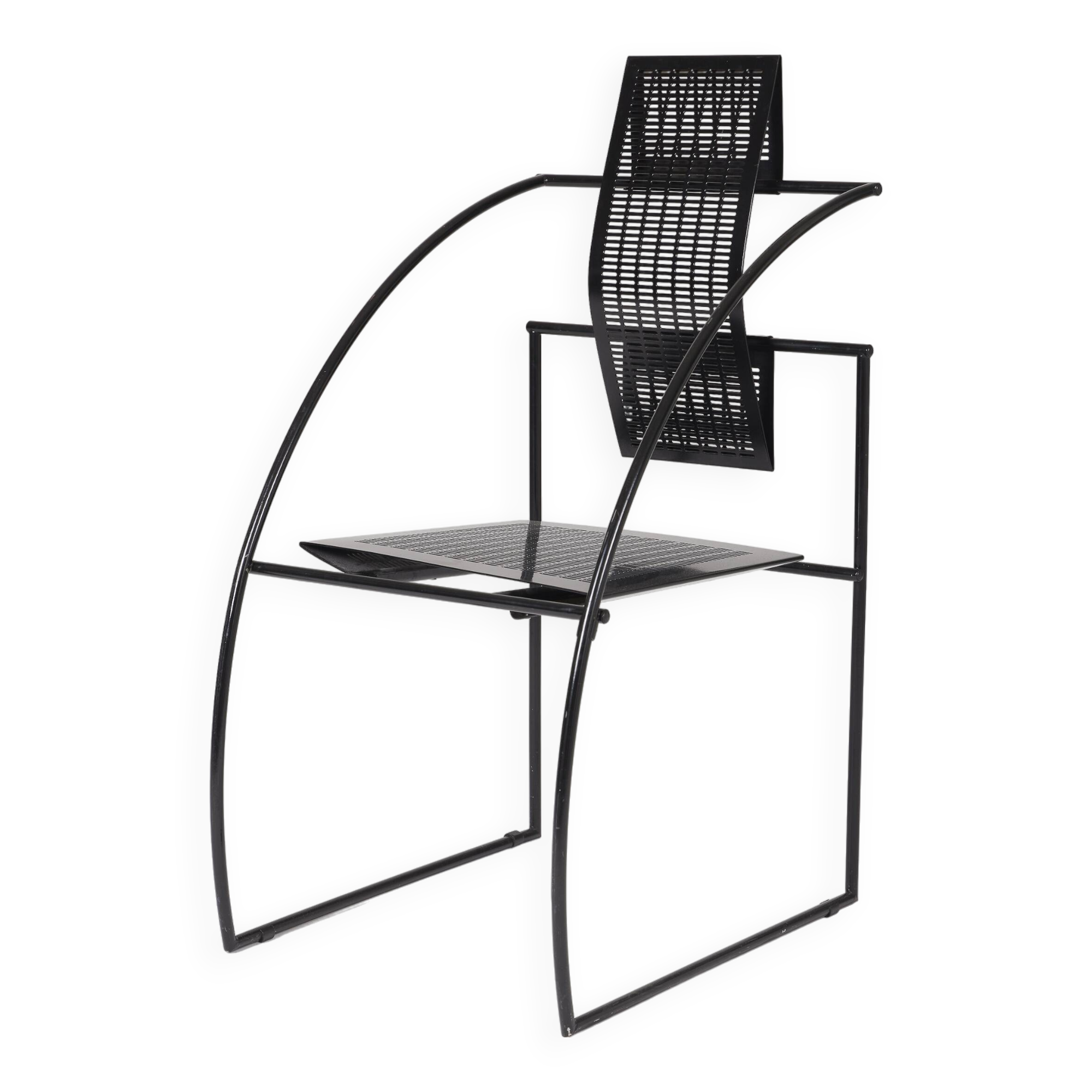 Black metal chair "Quinta" Mario Botta