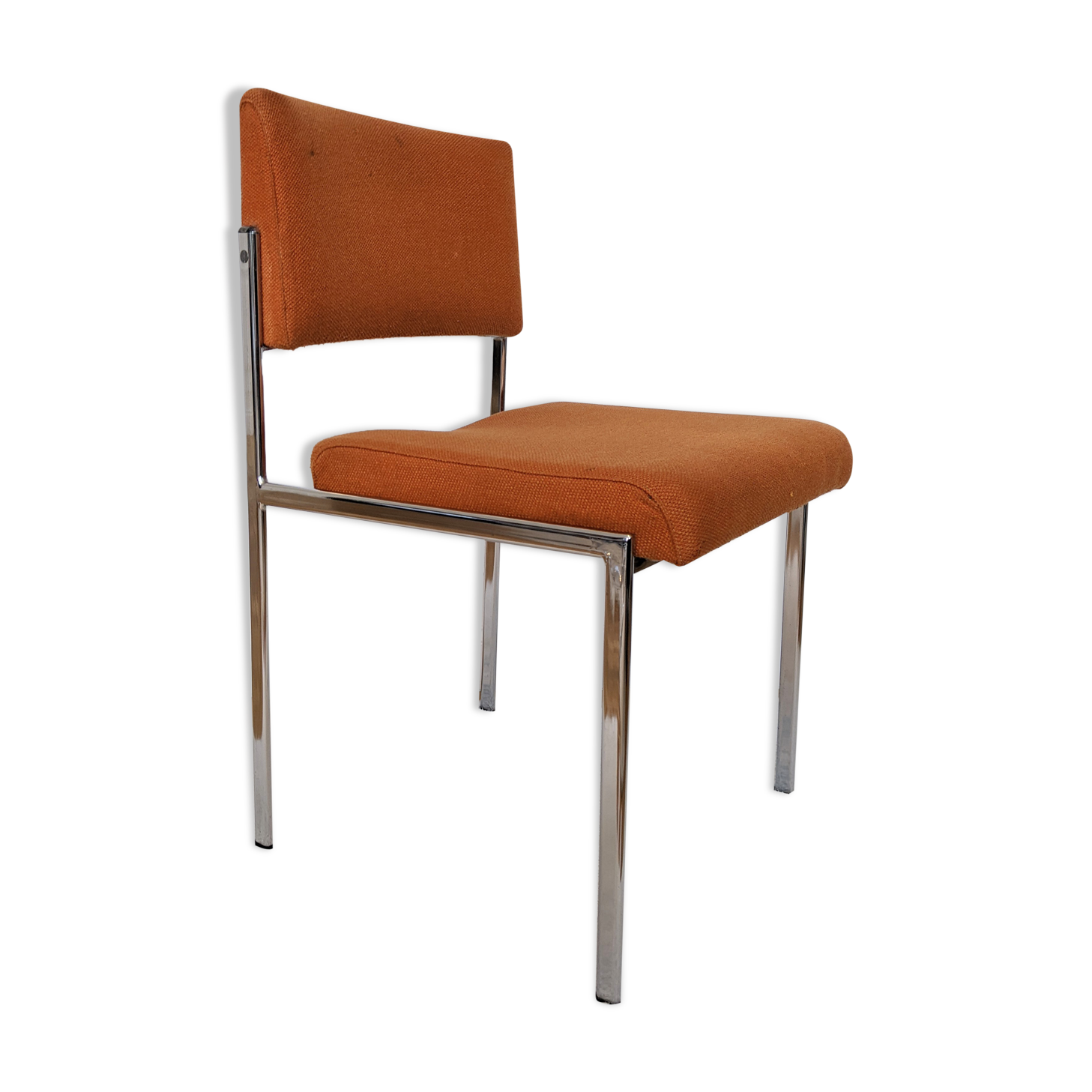 Orange chrome fabric chair