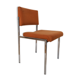 Orange chrome fabric chair