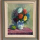 Original Swedish Oil on Canvas – “Asters in a Ceramic Vase” by Eric Lundgren – Signed – Vintage and Framed – 60 × 54 cm (23.6" × 21.3")