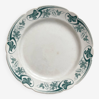 Plat rond en terre de fer "Lucy" KG Lunéville vers 1900