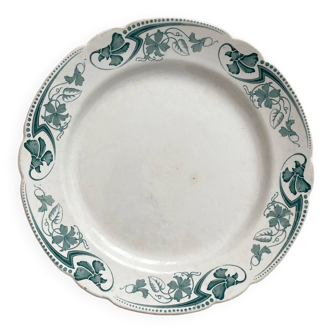 Plat rond en terre de fer "Lucy" KG Lunéville vers 1900