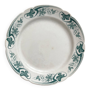 Plat rond en terre de fer "Lucy" KG Lunéville vers 1900