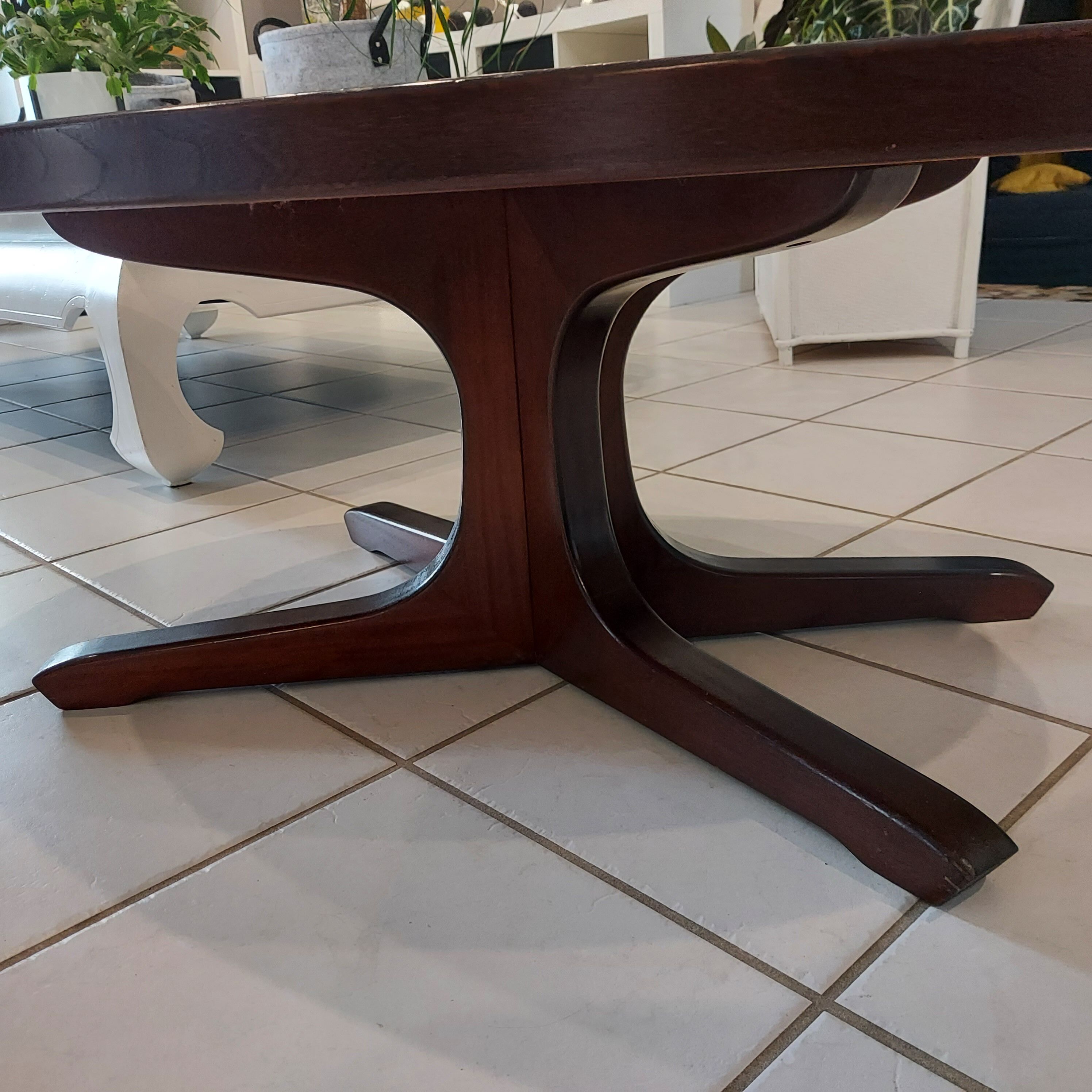 Vintage Baumann oval coffee table 1970s