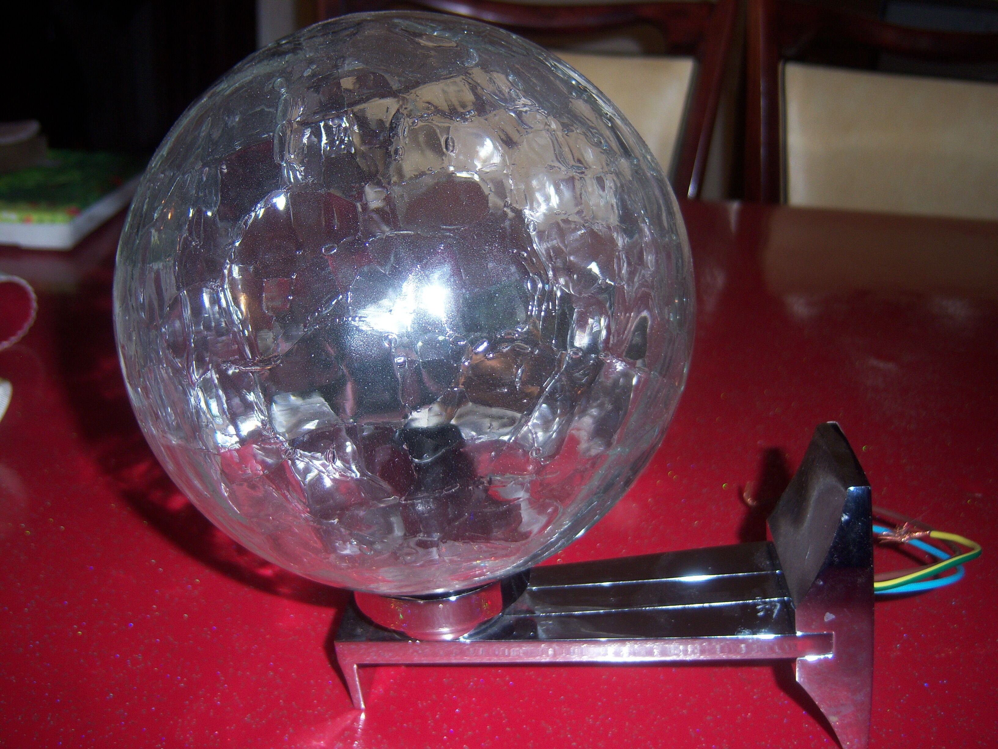 Glass and chrome wall light