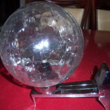 Glass and chrome wall light