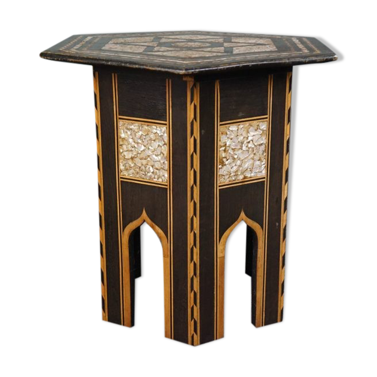 Side table in mother-of-pearl, ancient oriental mosaic