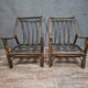 Pair of low bamboo armchairs with an exotic spirit, dating from the early 20th century.
