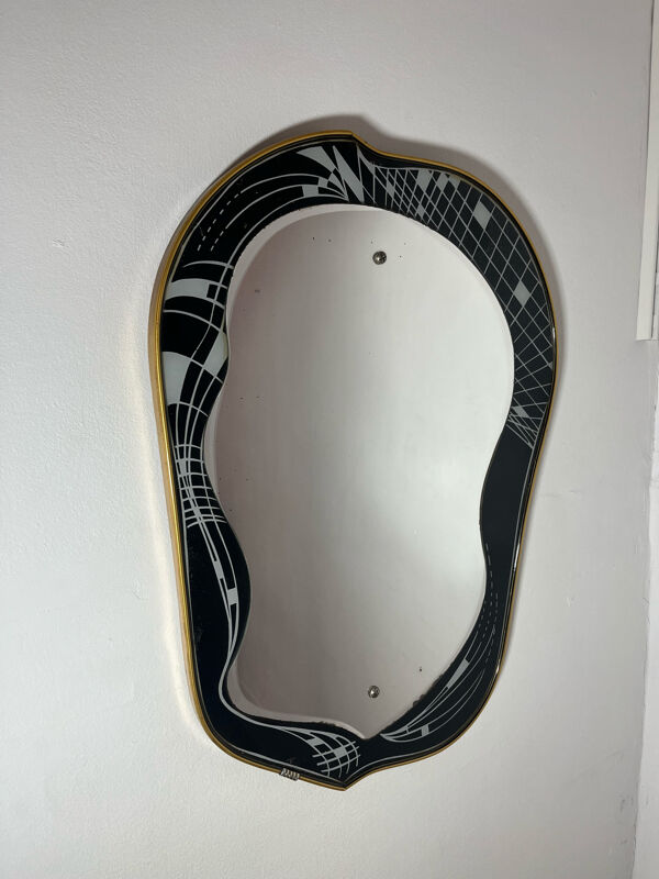 Miroir decoratif laiton