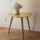 Table basse « haricot » tripode en bois vintage - design années 70