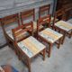 6 vintage 1970s pine Maison Regain chairs