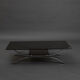 Table basse chromée et verre fumé 1970