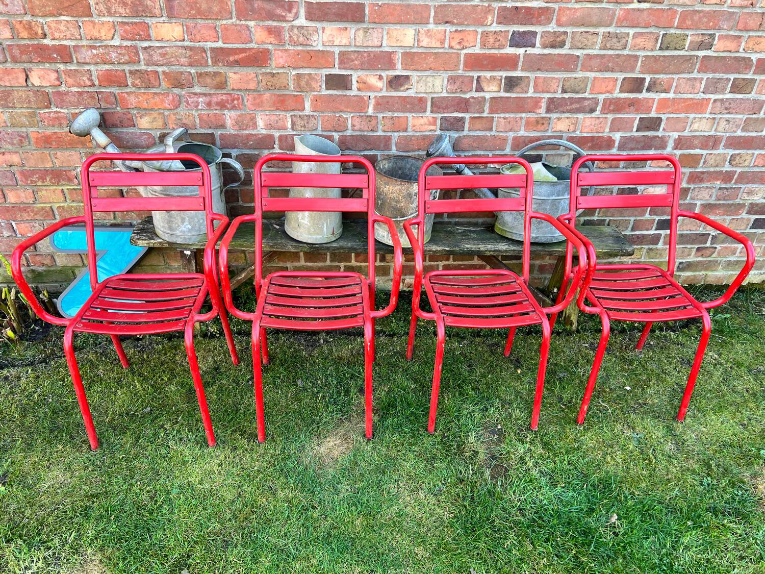 Old metal bistro chairs