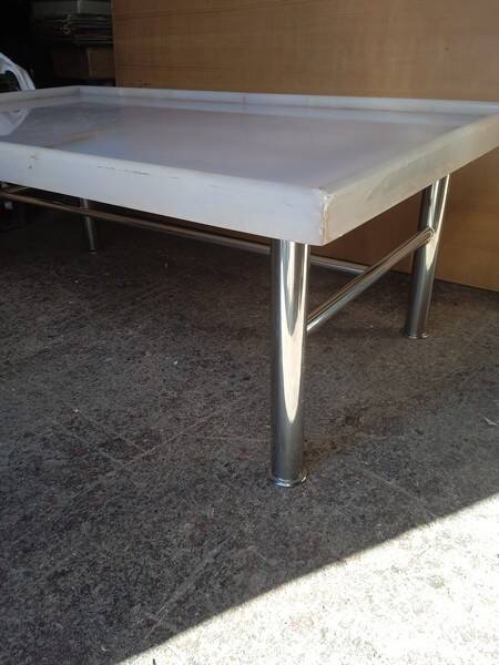 chrome metal and onyx marble coffee table, 1970s