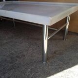 chrome metal and onyx marble coffee table, 1970s