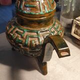 Terracotta teapot signed