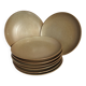 8 dessert plates village speckled blond stoneware