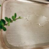 Golden and chiseled brass serving tray