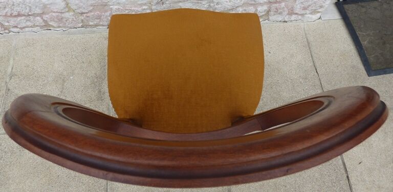 Louis Philippe style chair in solid wood with velvet top