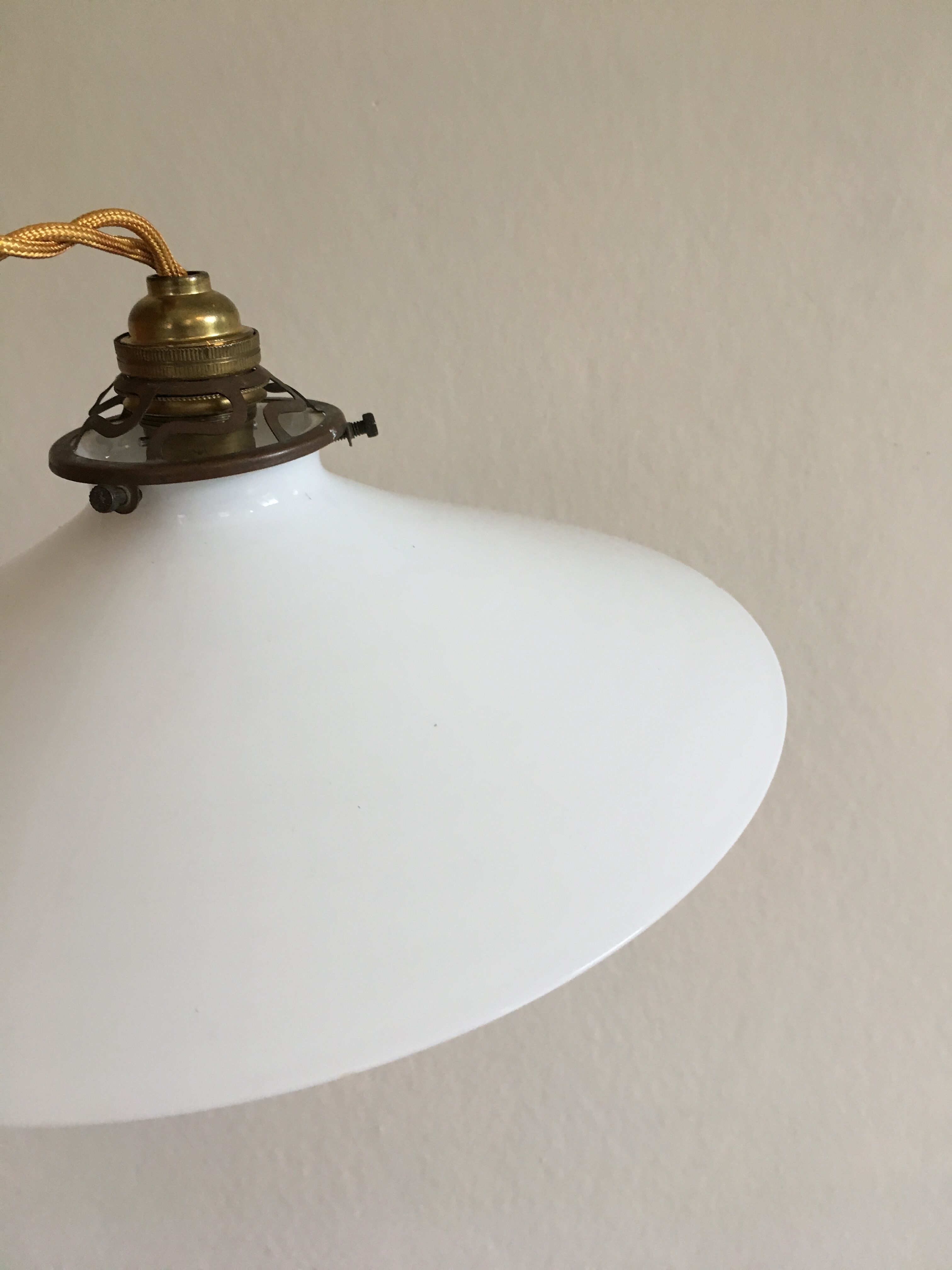 White opaline pendant light